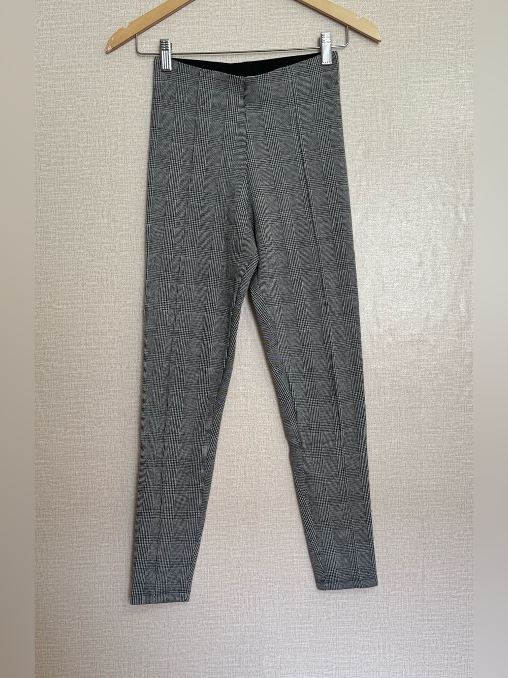 ZARA Gray Glen Plaid High Rise Leggings Pants - Size S